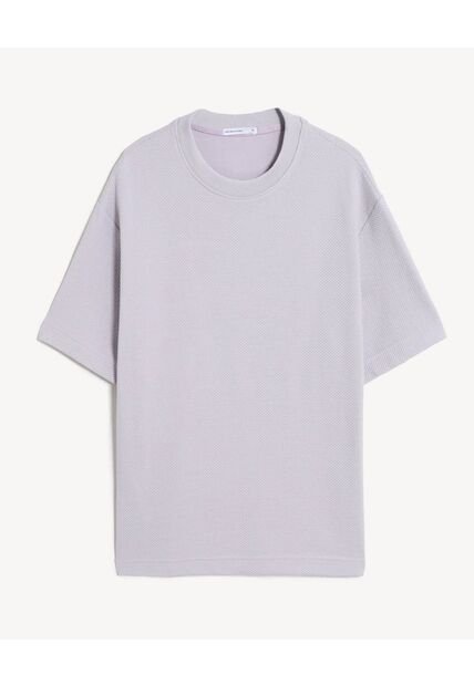 Camiseta Oversize Texturizada  Para Hombre Lila Seven Seven
