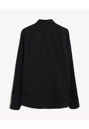 Camisa Stretch Cuello Gales  Para Hombre Negro Seven Seven