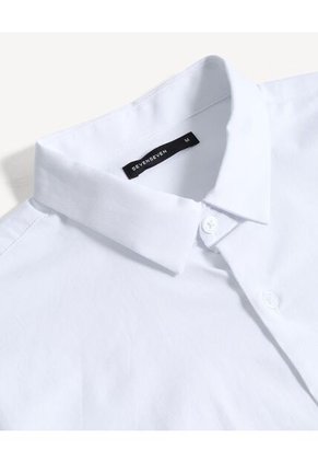 Camisa Stretch Cuello Gales  Para Hombre Marfil Seven Seven