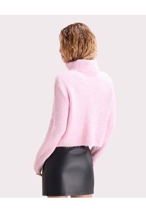 Saco Texturizado Con Zipper  Para Mujer Rosa Seven Seven