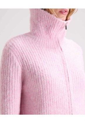 Saco Texturizado Con Zipper  Para Mujer Rosa Seven Seven