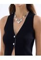 Top Tejido Escote En V Con Botones  Para Mujer Negro Seven Seven de Seven Seven
