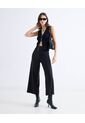 Top Tejido Escote En V Con Botones  Para Mujer Negro Seven Seven de Seven Seven