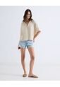 Blusa Fluida Texturizada  Para Mujer Crema Seven Seven de Seven Seven