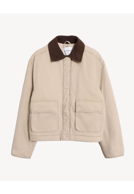 Chaqueta Retro Con Bolsillos  Para Mujer Beige Seven Seven