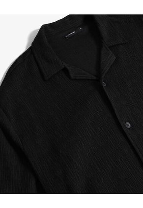 Camisa Resort Texturizada  Para Hombre Negro Seven Seven