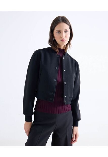 Chaqueta  Para Mujer Bomber Color Negro Marca Seven Seven #28081022