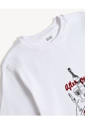 Camiseta Relaxed Estampada  Para Mujer Marfil Seven Seven