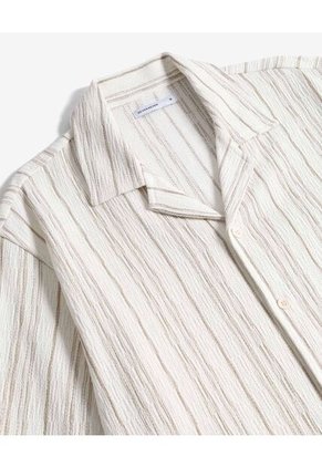 Camisa Oversize Texturizada  Para Hombre Beige Seven Seven