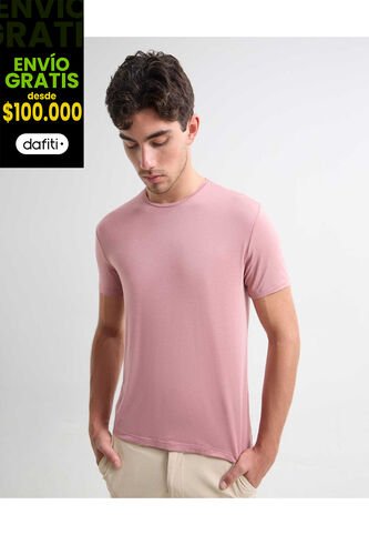 Camiseta Para Hombre Manga Corta Color Rosa  Marca Seven Seven #45092640 Seven Seven