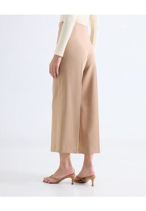Pantalón Culotte Con Pinzas  Para Mujer Café Seven Seven