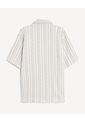 Camisa Oversize Texturizada  Para Hombre Beige Seven Seven de Seven Seven