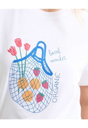 Camiseta Para Mujer Manga Corta Cuello Redondo Color Crudo Marca Seven Seven #28096206