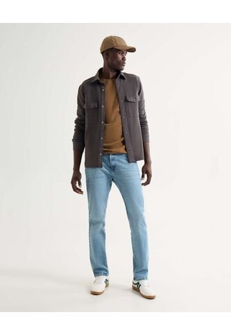 Sobrecamisa De Sarga  Para Hombre Gris Seven Seven Seven Seven