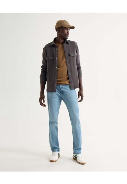 Sobrecamisa De Sarga  Para Hombre Gris Seven Seven