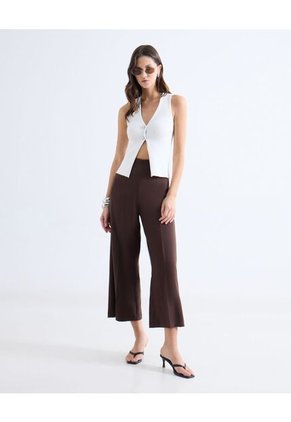 Top Tejido Escote En V Con Botones  Para Mujer Blanco Seven Seven