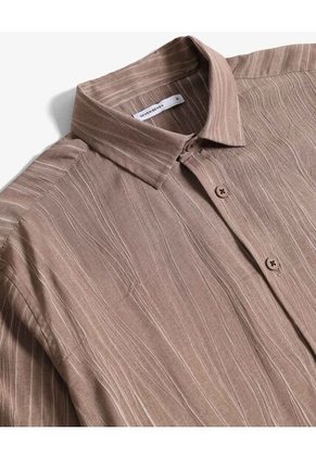 Camisa Relaxed Ligera  Para Hombre Café Seven Seven