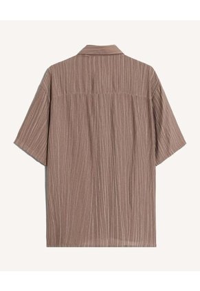Camisa Relaxed Ligera  Para Hombre Café Seven Seven