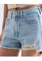Short Denim Con Desgastes  Para Mujer Azul Seven Seven de Seven Seven