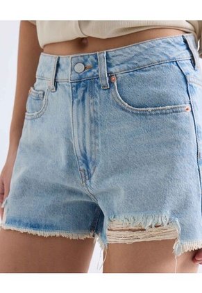 Short Denim Con Desgastes  Para Mujer Azul Seven Seven