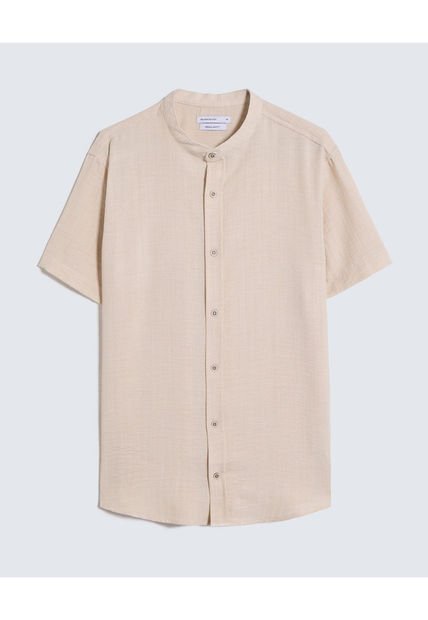 Camisa Para Hombre Manga Corta  Color Arena Marca Seven Seven #45012094
