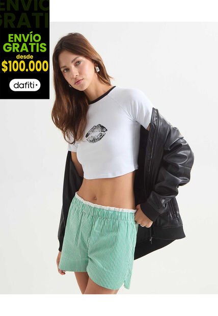 Camiseta Para Mujer Manga Corta Color Blanco Marca Seven Seven #28096170