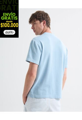 Camiseta Para Hombre Manga Corta Color Azul Claro Marca Seven Seven #45092649 Seven Seven