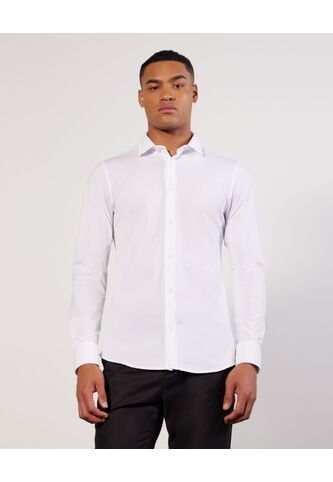 Camisa Cuello Gales  Para Hombre Blanco Seven Seven Seven Seven