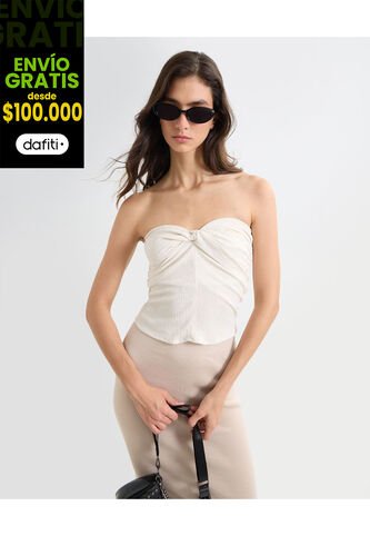 Camiseta Para Mujer Manga Sisa Color Beige Marca Seven Seven #28096129 Seven Seven