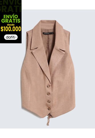 Chaleco Para Mujer  Color Camel Marca Seven Seven #28250121 Seven Seven