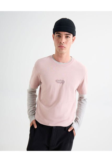 Camiseta Para Hombre Manga Corta Cuello Redondo Color Rosa Marca Seven Seven #45092658