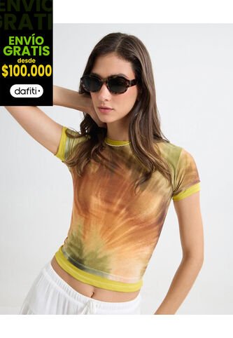 Camiseta Para Mujer Manga Corta Color Amarillo  Marca Seven Seven #28096138 Seven Seven