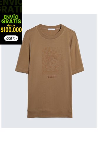 Camiseta Para Hombre Manga Corta Color Camel Marca Seven Seven #45092644 Seven Seven