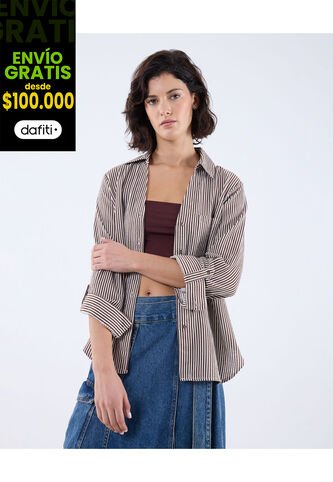 Blusa Para Mujer Manga Larga Color Cafe  Marca Seven Seven #28123982 Seven Seven