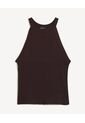 Camiseta Acanalada Cuello Halter  Para Mujer Negro Seven Seven de Seven Seven