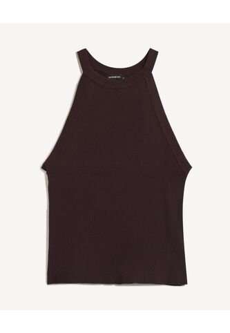 Camiseta Acanalada Cuello Halter  Para Mujer Negro Seven Seven Seven Seven