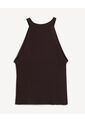 Camiseta Acanalada Cuello Halter  Para Mujer Negro Seven Seven de Seven Seven
