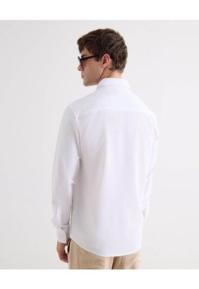 Camisa Regular Con Botonadura Frontal  Para Hombre Crudo Seven Seven