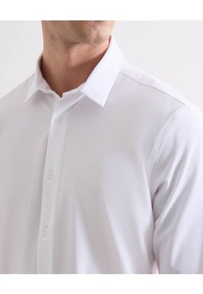Camisa Regular Con Botonadura Frontal  Para Hombre Crudo Seven Seven