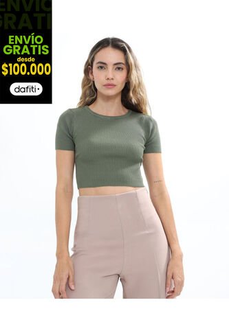 Camiseta Para Mujer Manga Corta Color Verde  Marca Seven Seven #28095882 Seven Seven