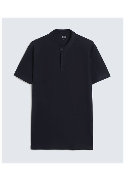 Polo Para Hombre Cuello Mao  Color Azul Oscuro Marca Seven Seven #45110856