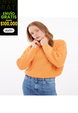 Saco Para Mujer Cuello Alto O Cuello Tortuga Color Naranja Marca Seven Seven #28330625 Seven Seven