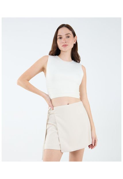 Camiseta Para Mujer Manga Corta Color Crema Marca Seven Seven #28096158