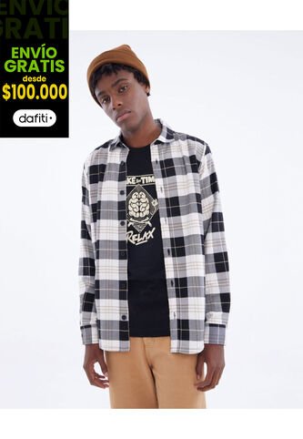 Camisa Para Hombre Manga Larga  Color Negro Marca Seven Seven #45011913 Seven Seven