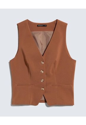 Chaleco Para Mujer Plano Color Camel Marca Seven Seven #28250132