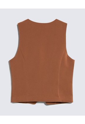 Chaleco Para Mujer Plano Color Camel Marca Seven Seven #28250132