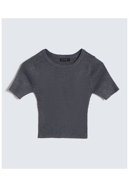 Camiseta Para Mujer Manga Corta Color Gris  Marca Seven Seven #28096036