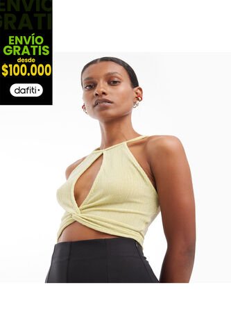 Camiseta Para Mujer Manga Sisa Color Amarillo  Marca Seven Seven #28095336 Seven Seven