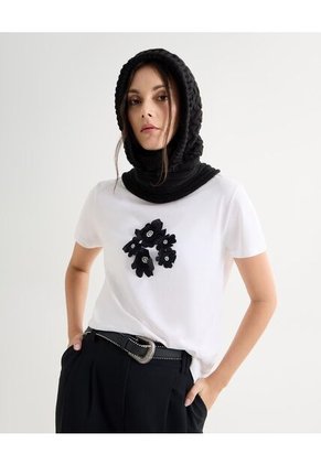 Camiseta Para Mujer Manga Corta Cuello Redondo Color Marfil Marca Seven Seven #28096200