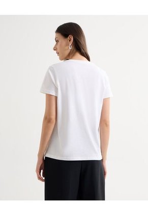 Camiseta Para Mujer Manga Corta Cuello Redondo Color Marfil Marca Seven Seven #28096200